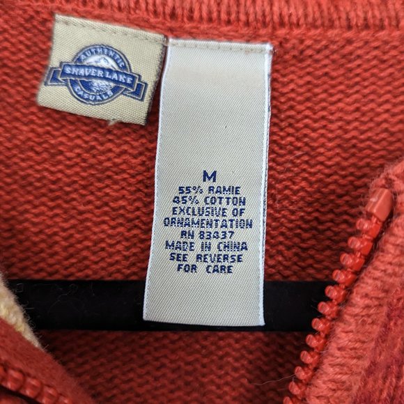 Vintage Autumn Embroidered Fall Harvest Orange Sweater Size Medium - Picture 10 of 14